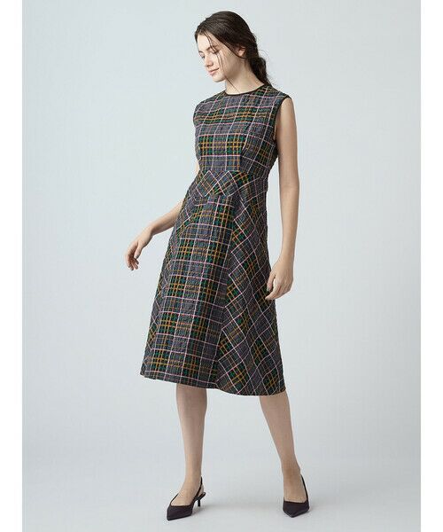 Aquascutum / アクアスキュータム ドレス | シアービッグチェック ノースリーブドレス | 詳細1