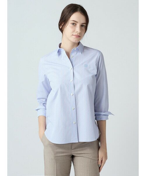 Aquascutum / アクアスキュータム シャツ・ブラウス | カラードストライプシャツ（ﾍﾟｰﾙﾌﾞﾙｰ）