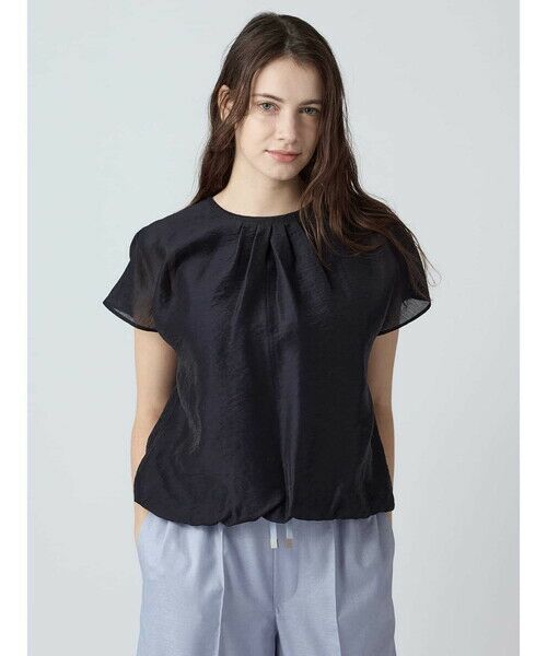 Aquascutum / アクアスキュータム シャツ・ブラウス | テンセルシルク シアーブラウス（ﾈｲﾋﾞｰ）