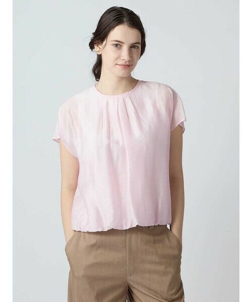 Aquascutum / アクアスキュータム シャツ・ブラウス | テンセルシルク シアーブラウス（ﾋﾟﾝｸ）