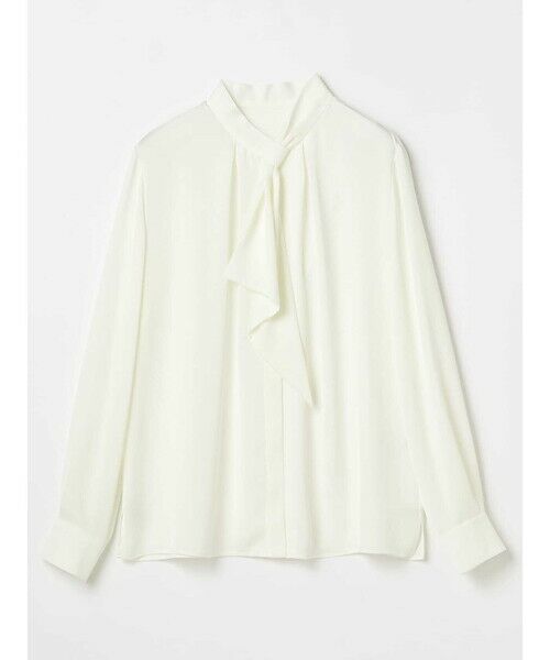 Aquascutum / アクアスキュータム シャツ・ブラウス | サテンボウタイブラウス（ﾎﾜｲﾄ）