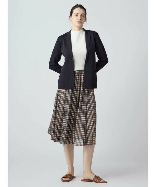 Aquascutum / アクアスキュータム ミニ・ひざ丈スカート | クラブチェックオーガンジースカート | 詳細1