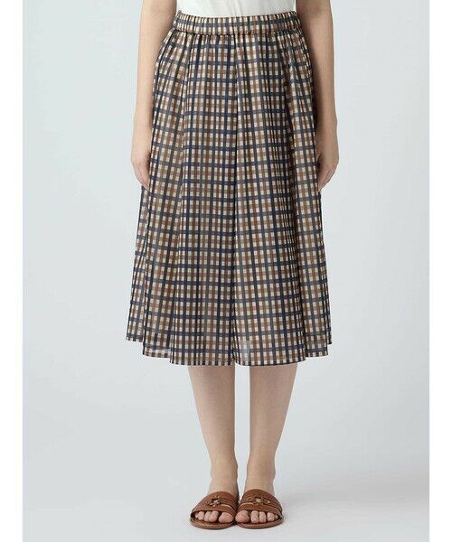 Aquascutum / アクアスキュータム ミニ・ひざ丈スカート | クラブチェックオーガンジースカート | 詳細2