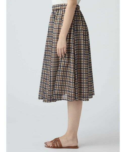Aquascutum / アクアスキュータム ミニ・ひざ丈スカート | クラブチェックオーガンジースカート | 詳細3