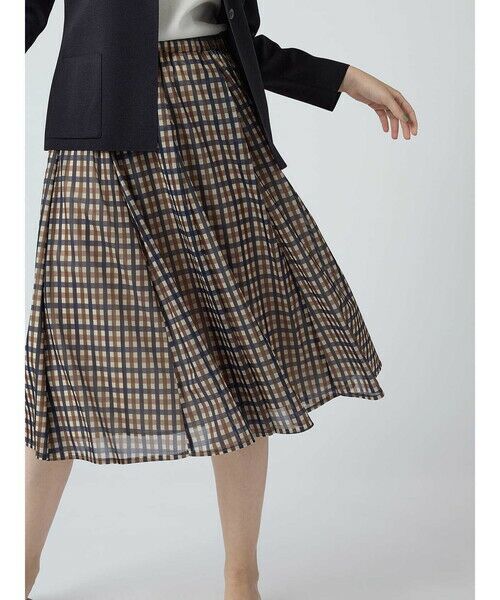 Aquascutum / アクアスキュータム ミニ・ひざ丈スカート | クラブチェックオーガンジースカート | 詳細5