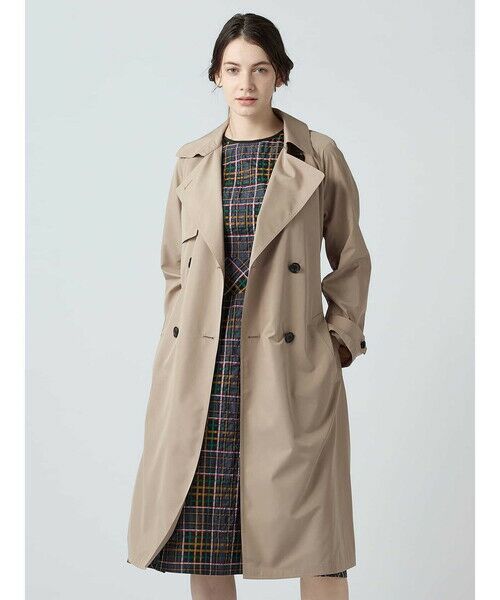 Aquascutum / アクアスキュータム その他アウター | ソレラタフタ ダブルトレンチコート（ﾍﾞｰｼﾞｭ）