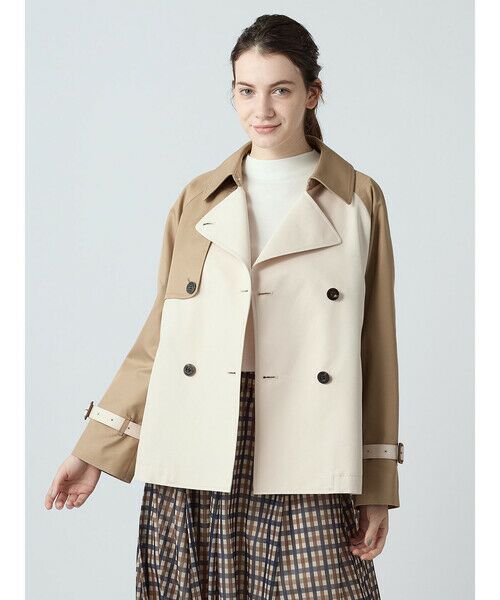 Aquascutum / アクアスキュータム その他アウター | NEW AQUA TECH バイカラーショートコート（ﾎﾜｲﾄ）