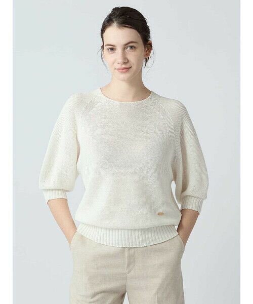 Aquascutum / アクアスキュータム ニット・セーター | パール編みニット（ﾎﾜｲﾄ）