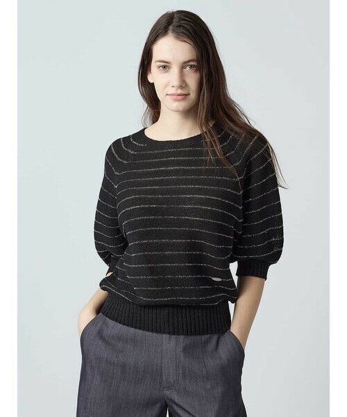 Aquascutum / アクアスキュータム ニット・セーター | パール編みニット（ﾌﾞﾗｯｸ）