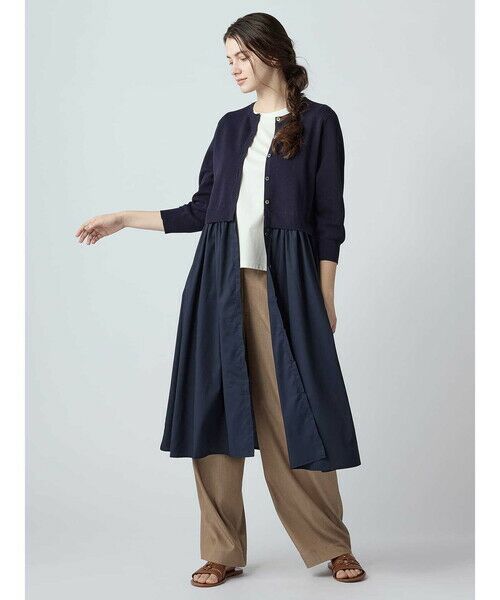 Aquascutum / アクアスキュータム ニット・セーター | 布帛コンビニットドレス | 詳細1