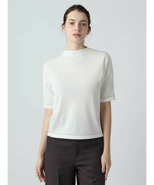 Aquascutum / アクアスキュータム ニット・セーター | 配色ライン ニット（ﾎﾜｲﾄ）