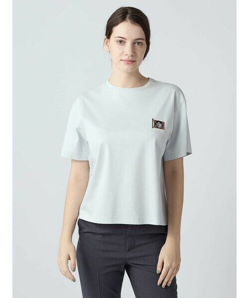 Aquascutum / アクアスキュータム カットソー | フラッグ刺繍スムース（ﾍﾟｰﾙﾌﾞﾙｰ）