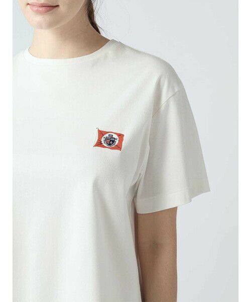 Aquascutum / アクアスキュータム カットソー | フラッグ刺繍スムース（ﾎﾜｲﾄ）