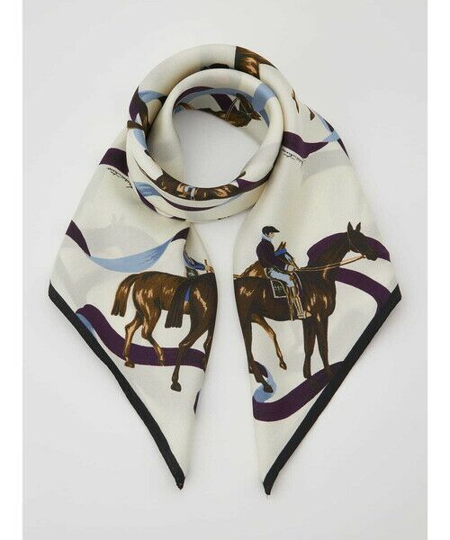 Aquascutum / アクアスキュータム マフラー・ショール・スヌード・ストール | Archive ホースプリントスカーフ（ﾎﾜｲﾄ）