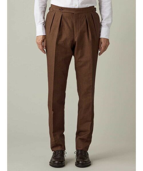 Aquascutum / アクアスキュータム スラックス・ドレスパンツ | Cotton&Linen Chambray Trousers | 詳細2