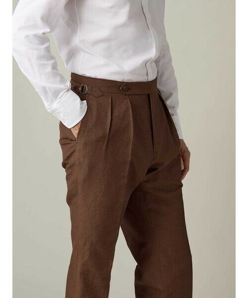 Aquascutum / アクアスキュータム スラックス・ドレスパンツ | Cotton&Linen Chambray Trousers | 詳細5