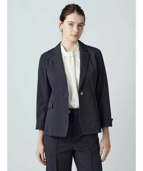 Aquascutum / アクアスキュータム テーラードジャケット | 【セットアップ対応】ライトサッカージャケット（ﾈｲﾋﾞｰ）