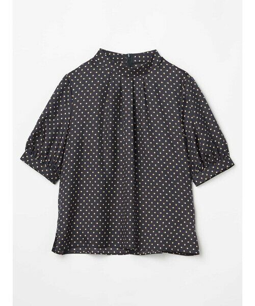 Aquascutum / アクアスキュータム シャツ・ブラウス | スクエアドットプリントブラウス（ﾈｲﾋﾞｰ）