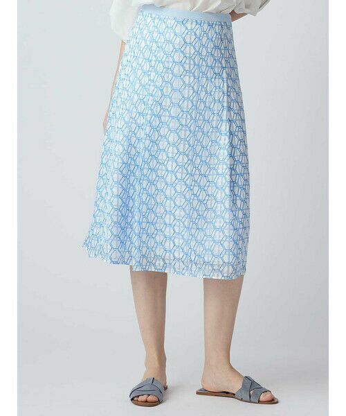 Aquascutum / アクアスキュータム ミニ・ひざ丈スカート | 【セットアップ対応】ハニカムプリントスカート | 詳細2