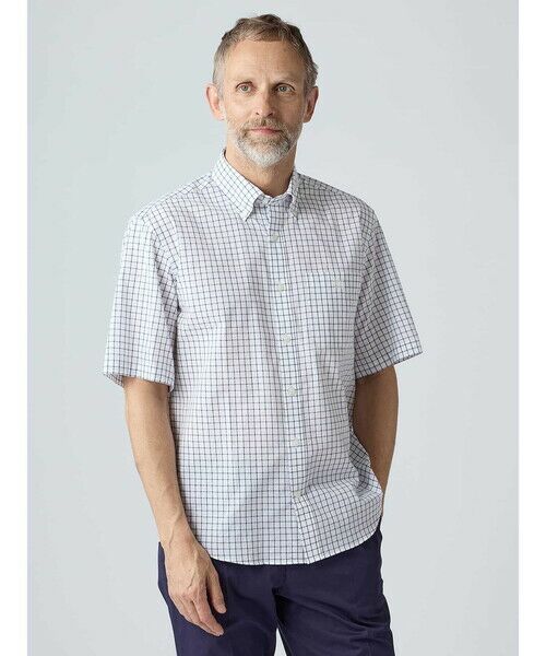 Aquascutum / アクアスキュータム シャツ・ブラウス | Sucker Check Short Sleeve Shirt（ﾈｲﾋﾞｰ）
