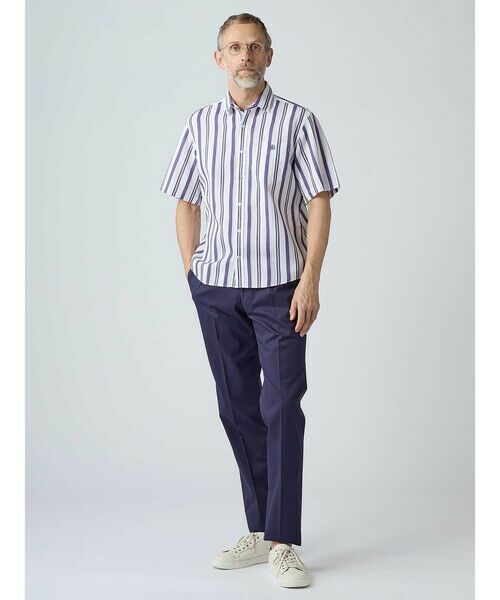 Aquascutum / アクアスキュータム シャツ・ブラウス | Waffle Multi Stripe Short Sleeve Shirt | 詳細1