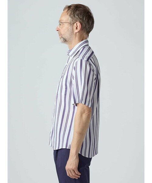 Aquascutum / アクアスキュータム シャツ・ブラウス | Waffle Multi Stripe Short Sleeve Shirt | 詳細3