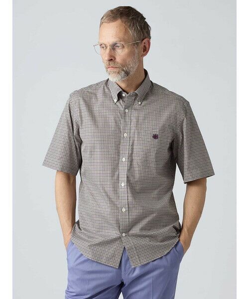 Aquascutum / アクアスキュータム シャツ・ブラウス | ＜175th limited＞Mini Club Check Short Slee（ﾊﾟｰﾌﾟﾙ）