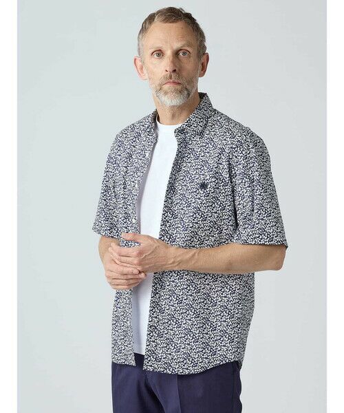 Aquascutum / アクアスキュータム シャツ・ブラウス | Liberty Print Short Sleeve Shirt（ﾈｲﾋﾞｰ）