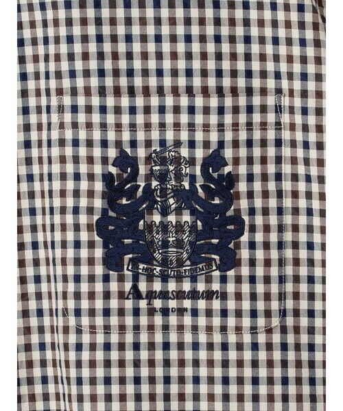 Aquascutum / アクアスキュータム シャツ・ブラウス | Seer-sucker Club Check Short Sleeve Shirt Outer | 詳細11
