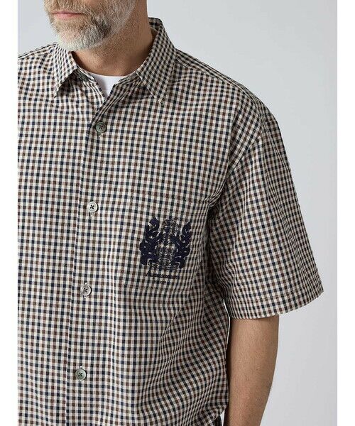 Aquascutum / アクアスキュータム シャツ・ブラウス | Seer-sucker Club Check Short Sleeve Shirt Outer | 詳細5