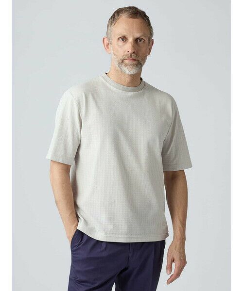 Aquascutum / アクアスキュータム カットソー | Links Jacquard T-shirt（ｸﾞﾚｰ）