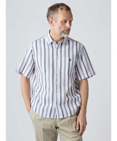 Aquascutum / アクアスキュータム シャツ・ブラウス | 【KING SIZE】Waffle Multi Stripe Short Sleeve Shirt