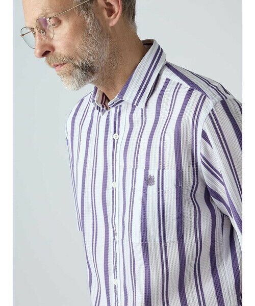 Aquascutum / アクアスキュータム シャツ・ブラウス | 【KING SIZE】Waffle Multi Stripe Short Sleeve Shirt | 詳細5
