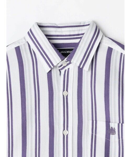 Aquascutum / アクアスキュータム シャツ・ブラウス | 【KING SIZE】Waffle Multi Stripe Short Sleeve Shirt | 詳細8