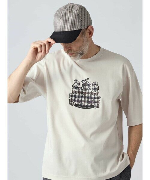 Aquascutum / アクアスキュータム カットソー | 【KING SIZE】＜175th limited＞ユニセックス CCプリントT（ﾍﾞｰｼﾞｭ）
