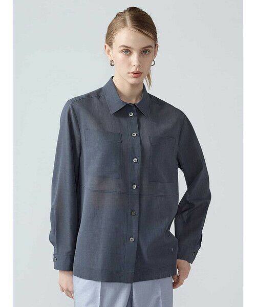 Aquascutum / アクアスキュータム シャツ・ブラウス | 【セットアップ対応】シアートリクシオンブラウス（ﾀﾞｰｸｸﾞﾚｰ）