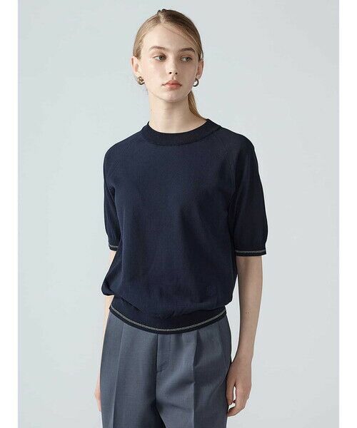 Aquascutum / アクアスキュータム ニット・セーター | ハイツイストプルオーバー（ﾈｲﾋﾞｰ）