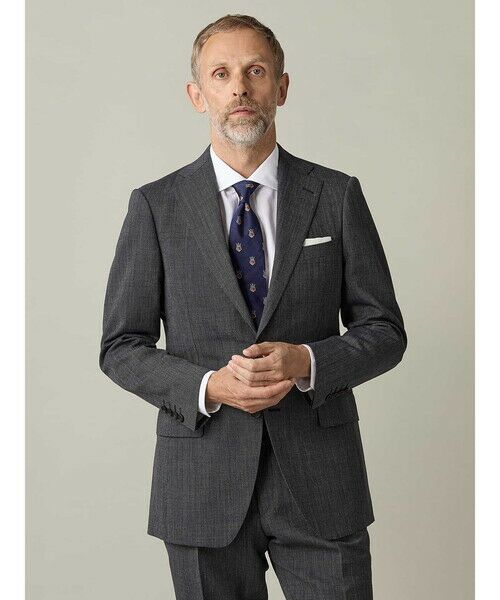 Aquascutum / アクアスキュータム セットアップ | 【UK Traditional】High Twist Pin-Check Suit（ﾈｲﾋﾞｰ）