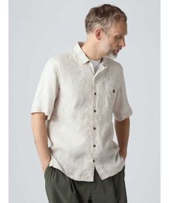 Aquascutum / アクアスキュータム シャツ・ブラウス | Linen Floral Print Short Sleeve Outer Shirt
