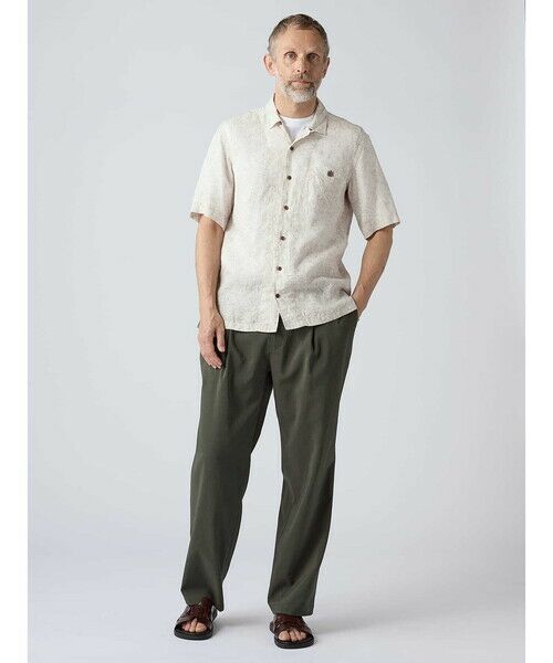 Aquascutum / アクアスキュータム シャツ・ブラウス | Linen Floral Print Short Sleeve Outer Shirt | 詳細1