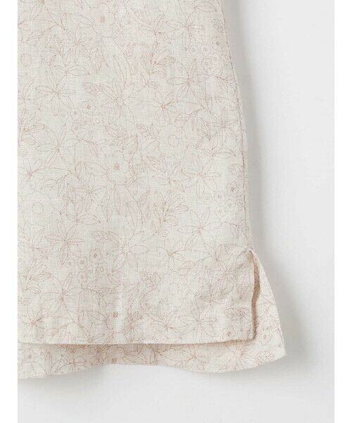 Aquascutum / アクアスキュータム シャツ・ブラウス | Linen Floral Print Short Sleeve Outer Shirt | 詳細10