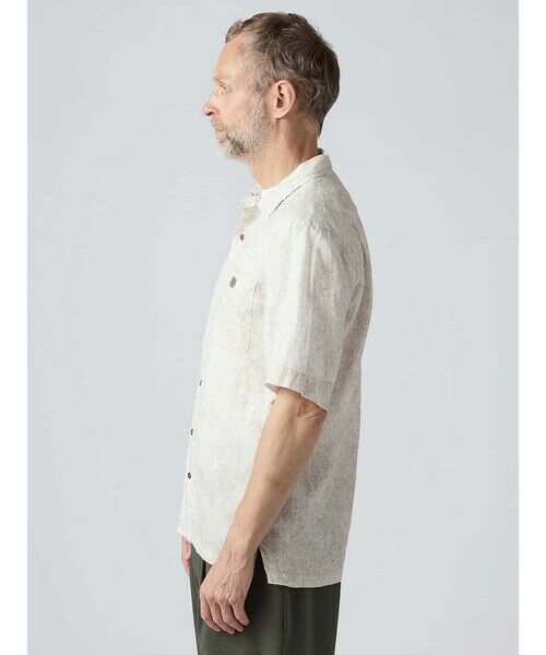 Aquascutum / アクアスキュータム シャツ・ブラウス | Linen Floral Print Short Sleeve Outer Shirt | 詳細3
