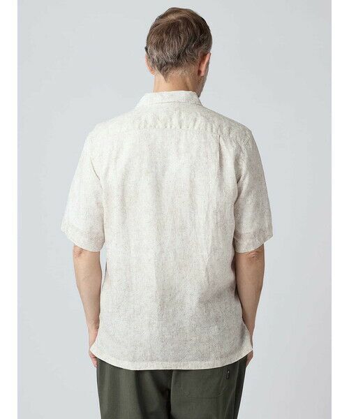 Aquascutum / アクアスキュータム シャツ・ブラウス | Linen Floral Print Short Sleeve Outer Shirt | 詳細4