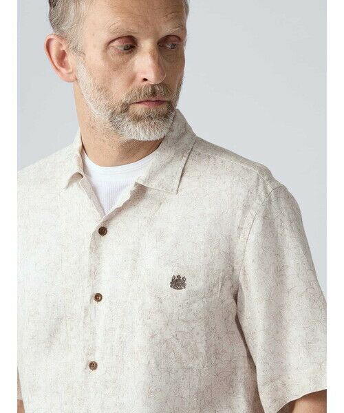 Aquascutum / アクアスキュータム シャツ・ブラウス | Linen Floral Print Short Sleeve Outer Shirt | 詳細5