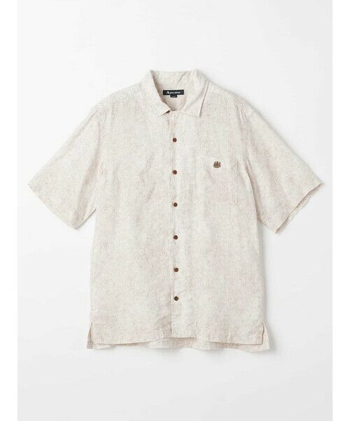 Aquascutum / アクアスキュータム シャツ・ブラウス | Linen Floral Print Short Sleeve Outer Shirt | 詳細6