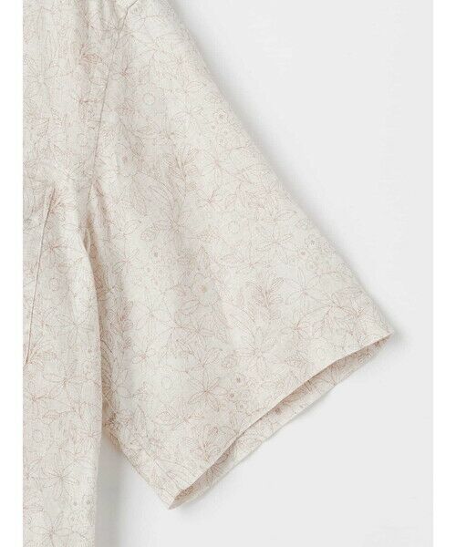 Aquascutum / アクアスキュータム シャツ・ブラウス | Linen Floral Print Short Sleeve Outer Shirt | 詳細9