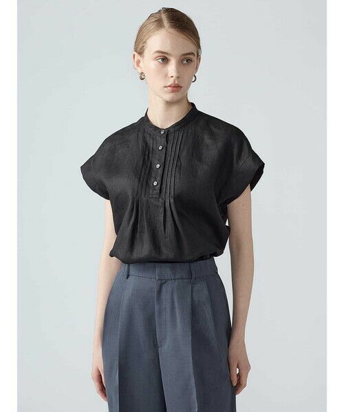 Aquascutum / アクアスキュータム シャツ・ブラウス | ノーザンリネンフレンチブラウス（ﾌﾞﾗｯｸ）