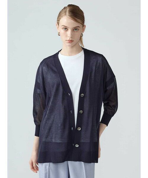 Aquascutum / アクアスキュータム ニット・セーター | LEVITAシアーカーディガン（ﾈｲﾋﾞｰ）