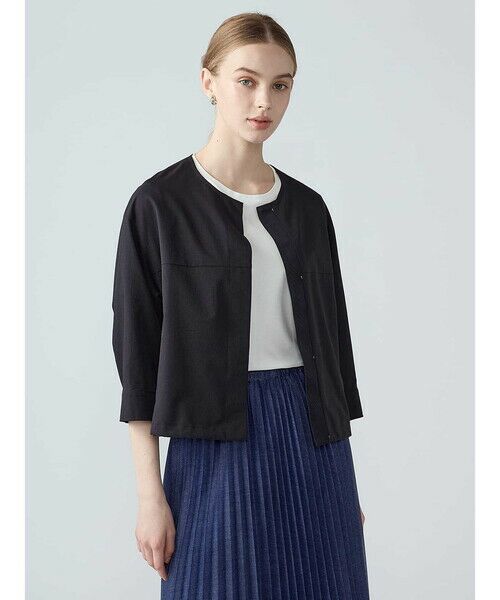 Aquascutum / アクアスキュータム テーラードジャケット | ミニリップストップノーカラージャケット（ﾈｲﾋﾞｰ）