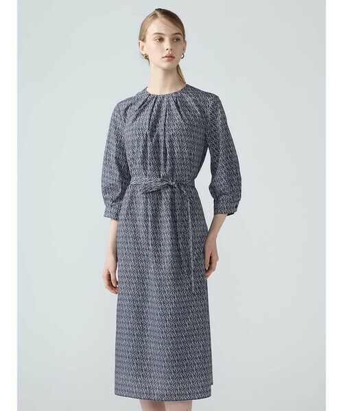 Aquascutum / アクアスキュータム ドレス | モノグラムプリントドレス（ﾈｲﾋﾞｰ）